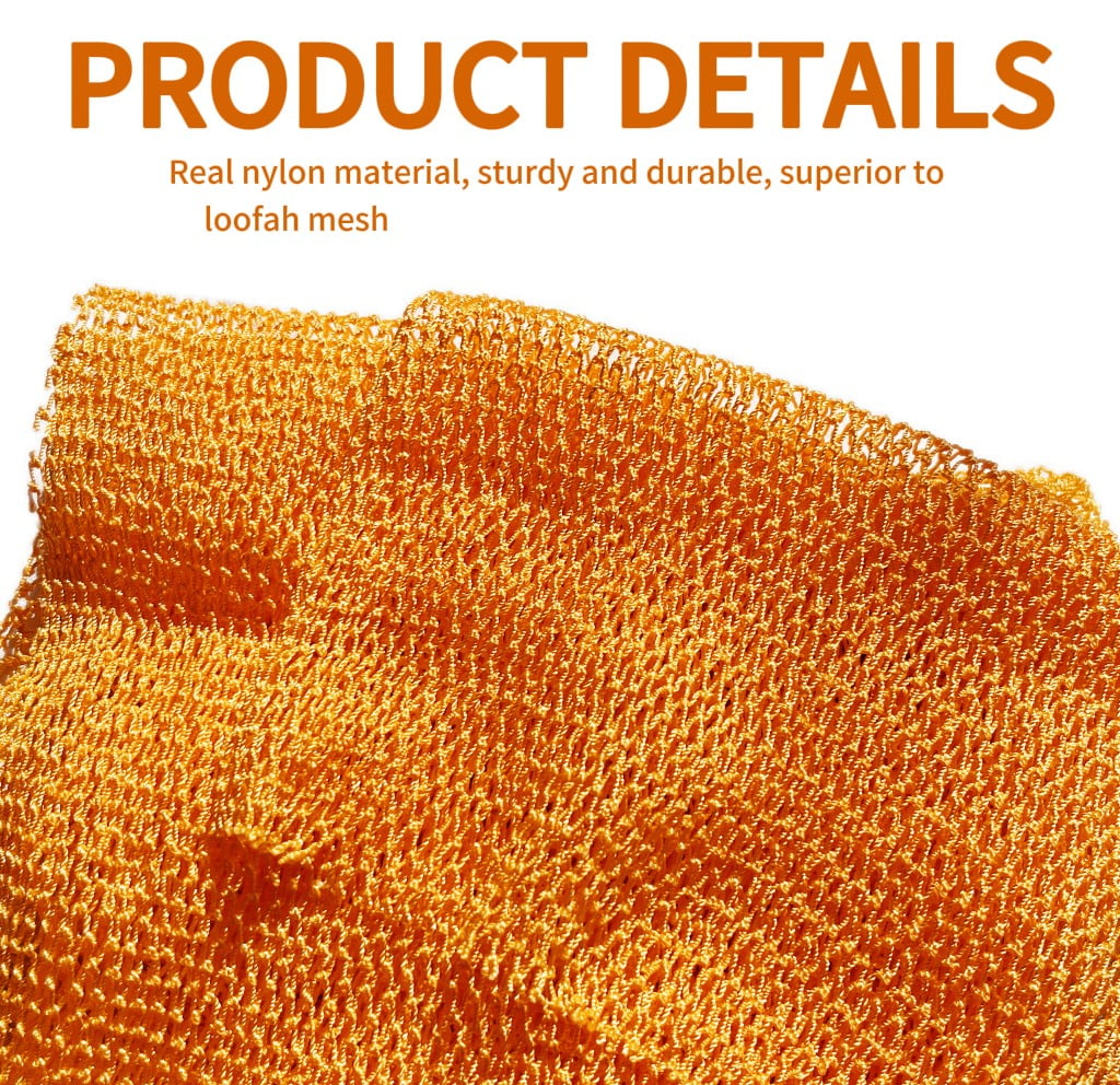 Authentic, Exfoliating Real Black Owned, Bath Back Scrubber, Body Exfoliator Shower Bath Accessories (Orange Color) - Image 6