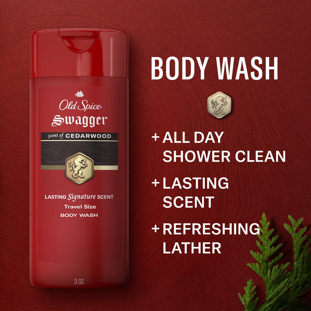Red Zone Swagger Men's Body Wash, All Skin Types, Scent of Cedarwood, 3 fl oz - Image 3