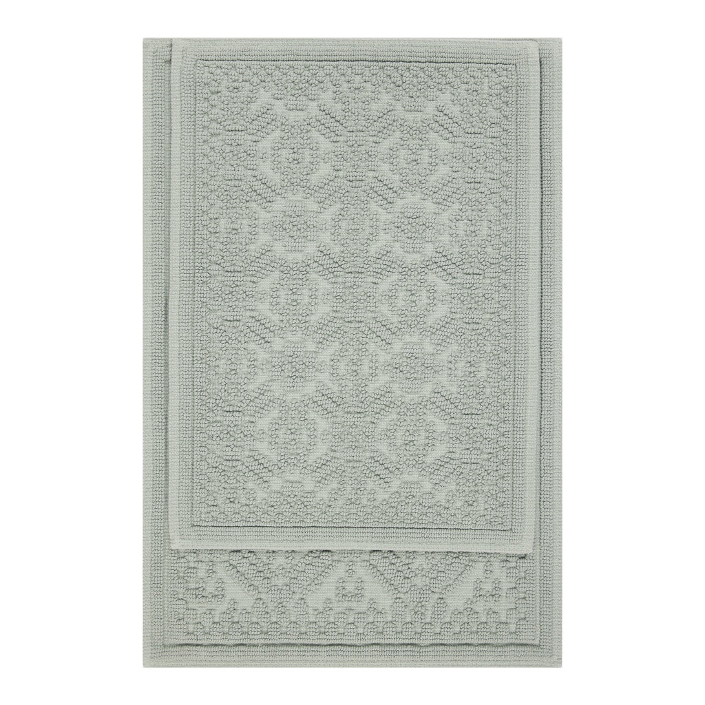 Better Homes & Gardens Katti Lattice 2 Piece Bath Rug Set, Green River, 17" x 24" & 20" x 30" - Image 2