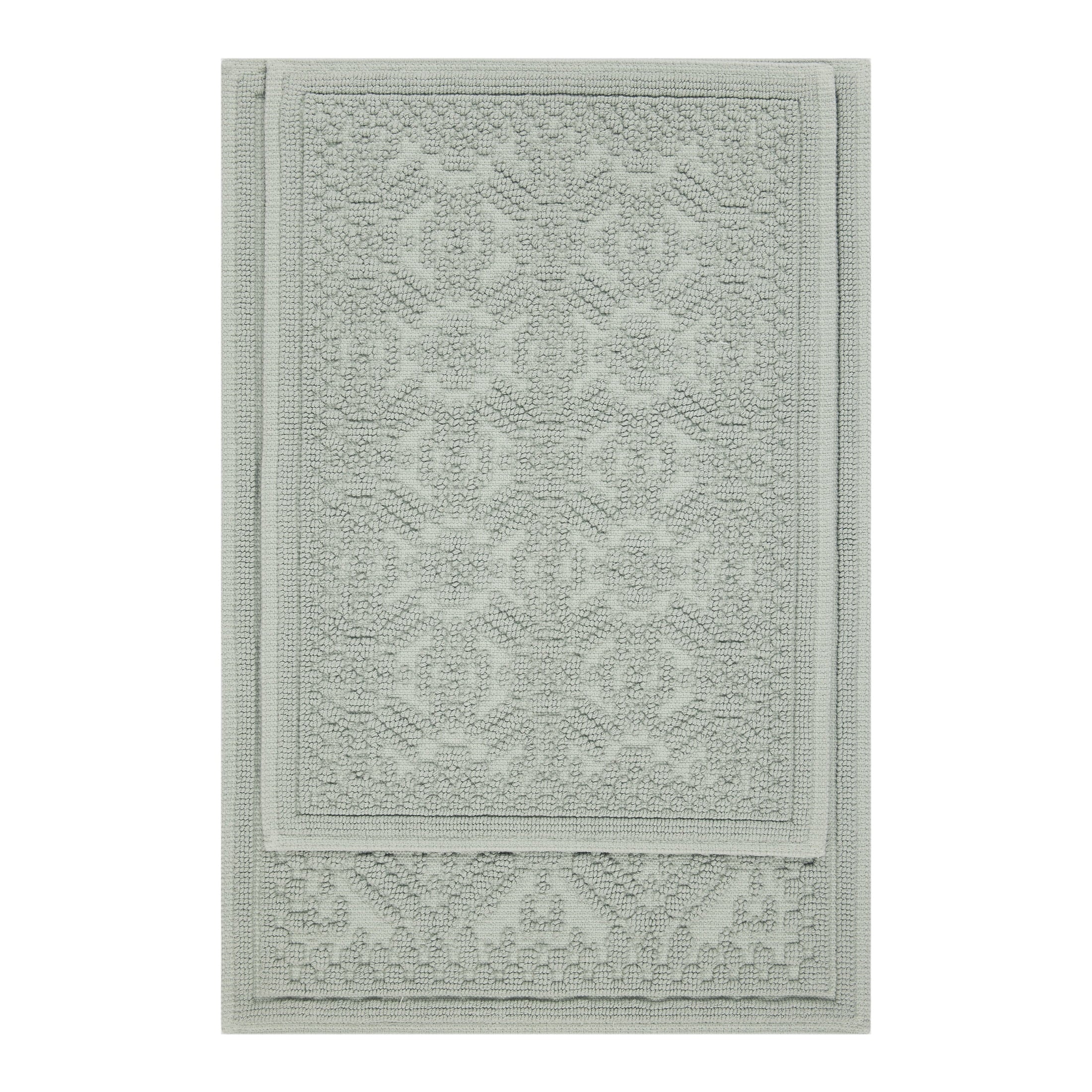 Better Homes & Gardens Katti Lattice 2 Piece Bath Rug Set, Green River, 17" x 24" & 20" x 30" - Image 2