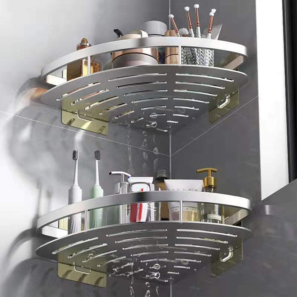 Caddy Shelves with Soap Holder Stainless Steel Kitchen Organizer, Adhesive & Drilling Wall Mounted Racks for Bathroom... - Image 3