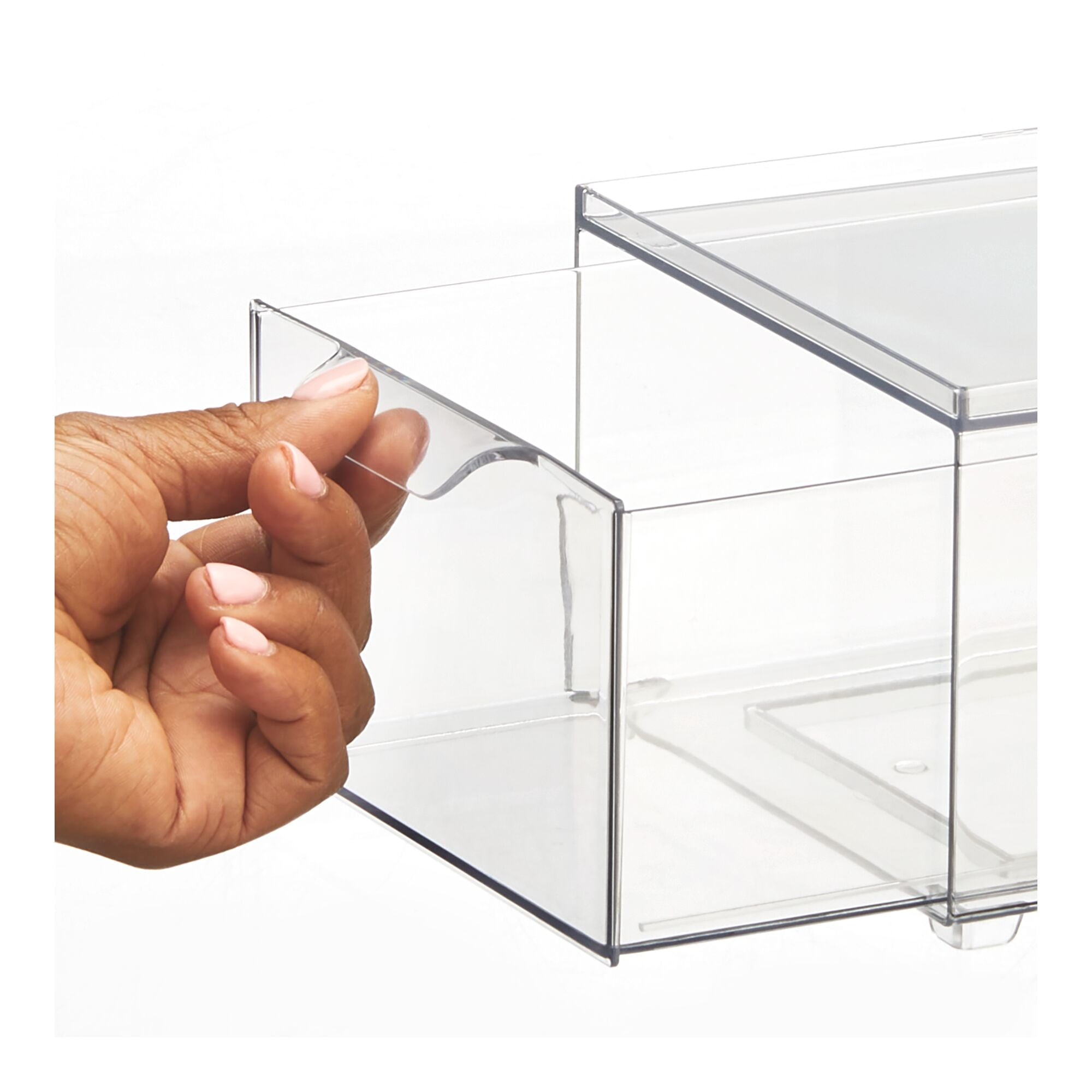 Plastic Stackable Bathroom Storage Organizer with Drawer, 8 Pack, Clear - Image 6