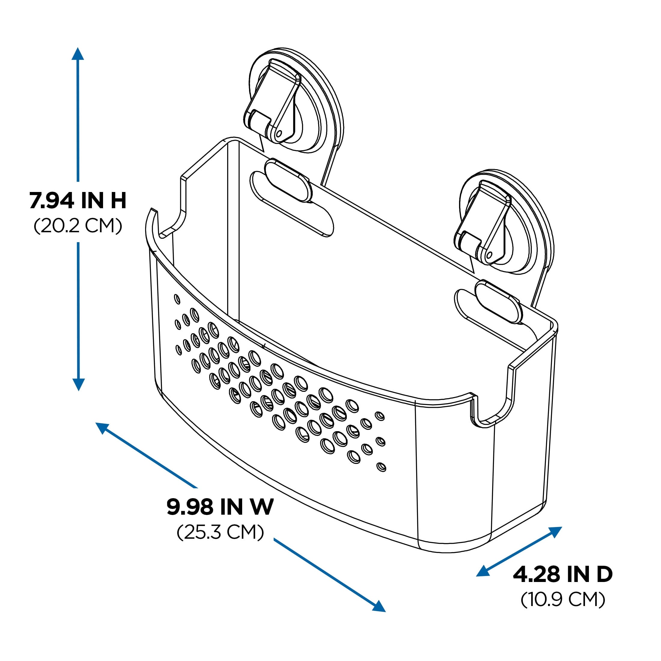 Clear Wall-Mounted Suction Bath Basket, Easy to Install, No Tools Needed - Image 5