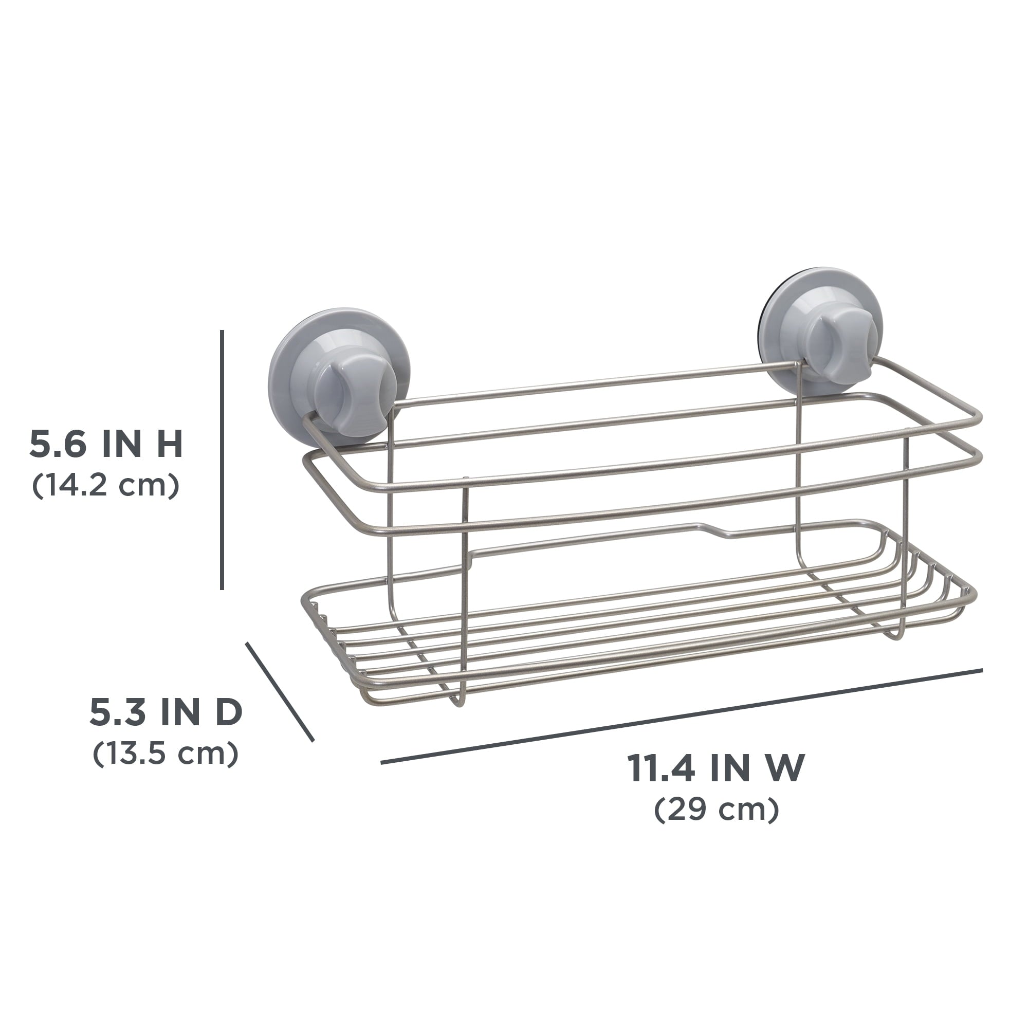 Steel Shower Caddy Basket, 1 Shelf, Suction and Adhesive Mount - Image 5