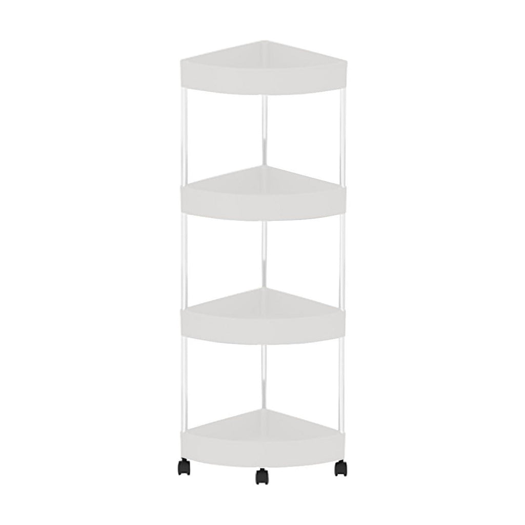 Bathroom Corner Storage Shelf, 4-Tier Organizer with Detachable Rolling Wheels & Drainage Holes, Sturdy Plastic & Sta... - Image 2