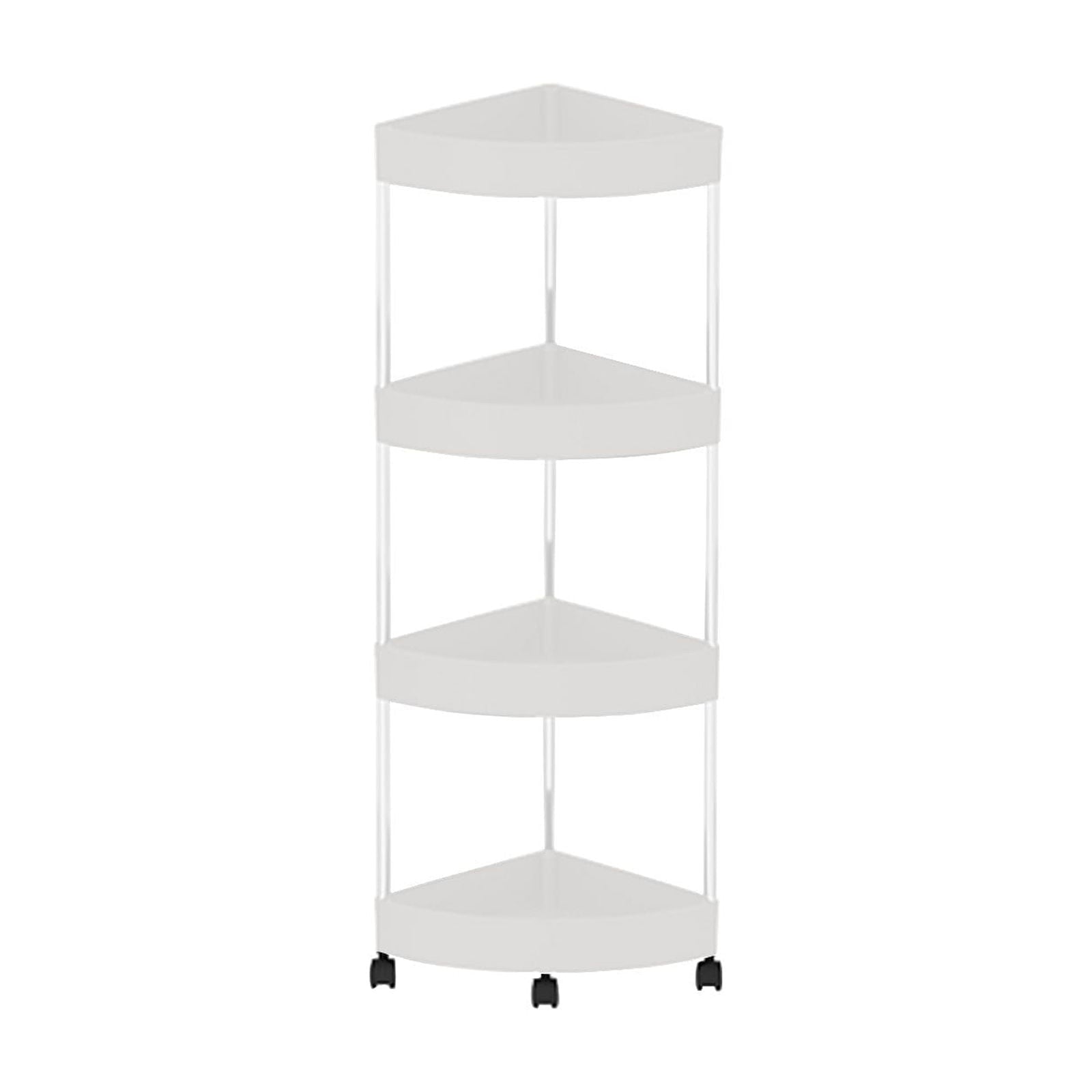 Bathroom Corner Storage Shelf, 4-Tier Organizer with Detachable Rolling Wheels & Drainage Holes, Sturdy Plastic & Sta... - Image 2