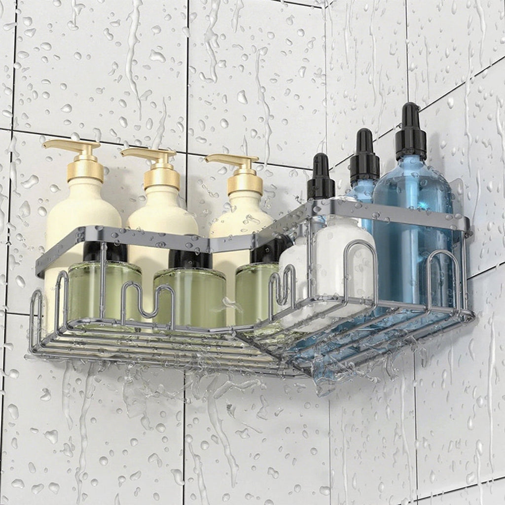 3 Pack Corner Shower Caddy, Stainless Steel Adhesive Shower Organizer Corner Shower Shelves for Bathroom Storage (sil... - Image 2