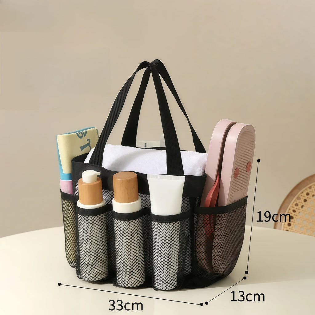 2 Pack Mesh Shower Caddy Set , Quick Dry Hanging Shower Tote Bag for Travel Use - Image 6