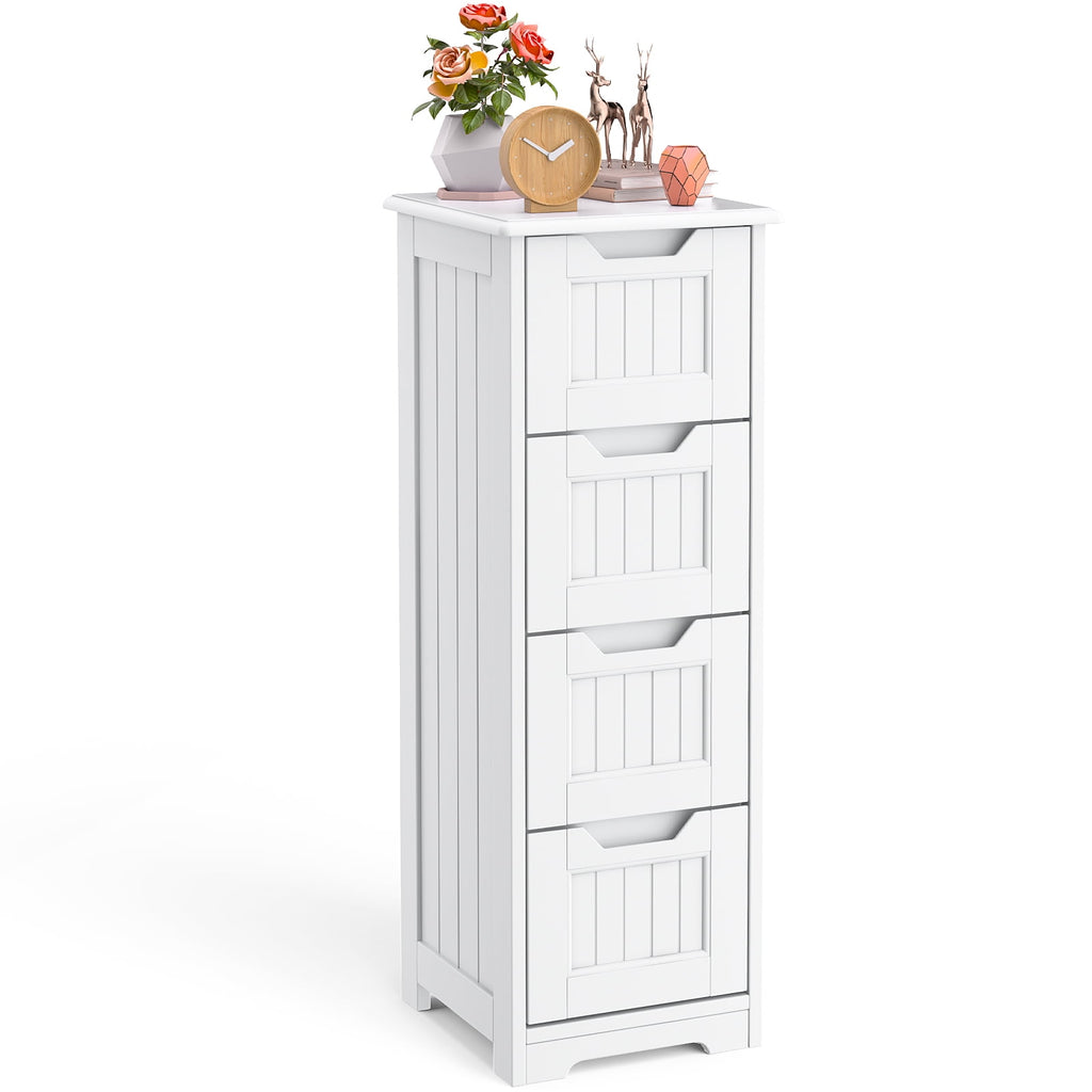 33" Small Bathroom Floor with 4 Drawers, White - Image 3