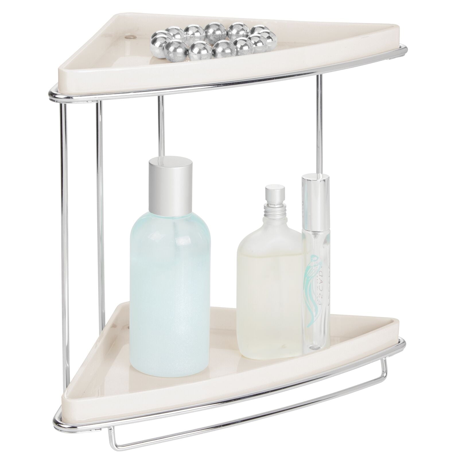 2-Tier Bathroom Freestanding Organizer Shelf - Cream