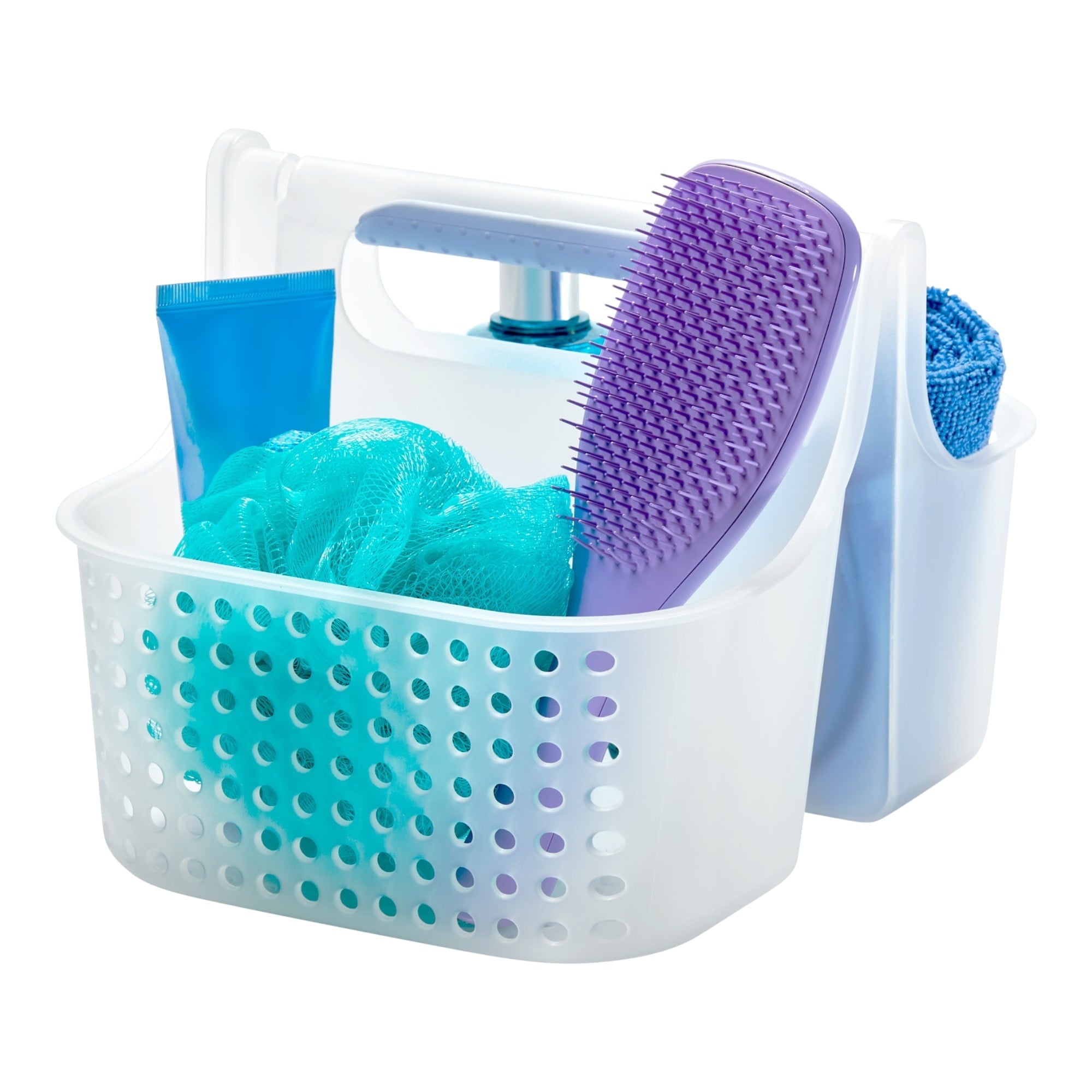 Premium Small Soft Grip Tote, Bath Collection, Bathroom Storage Solutions, BPA-Free, Blue
