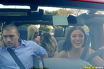 3 Hotties Squirt And Ride In 4x4! Ft  Kendra & Khloe