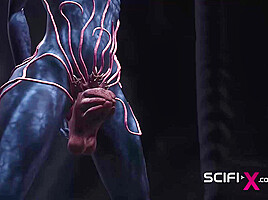 A sexy hottie gets fucked by a female alien in a cave on an exoplanet