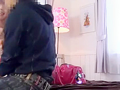 A woman having sex during a phone call