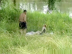 Amateur sex in the nature caught on tape