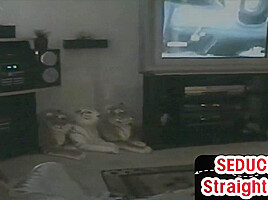 Amateur str8 dude sucked and barebacked by experienced top