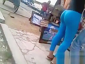 Amazing Ass Wearing Tight Blue Pants