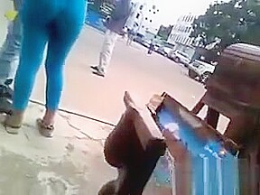 Amazing Ass Wearing Tight Blue Pants