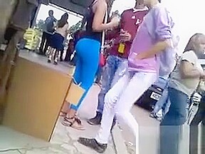 Amazing Ass Wearing Tight Blue Pants