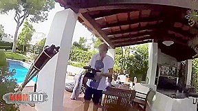 Amazing brunette is having rough anal sex while her partner is on his way home