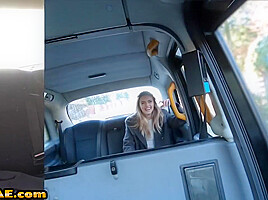 Analized 21yo cab bae in skirt and fishnets pleasing driver