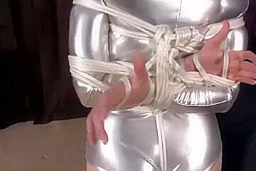 Angelique Kithos Hogtied, Hogtaped and Hooded