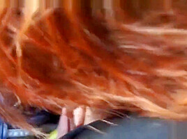 Anorexic redhead punker street prostitute gives great BJ