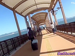 Asian Babe Flashes Snatch