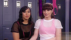 Asian beauty seduced by transgender babe