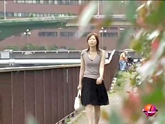 Asian milf felt what is no panties sharking on her twat