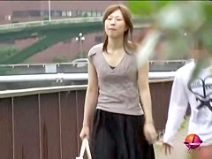 Asian milf felt what is no panties sharking on her twat