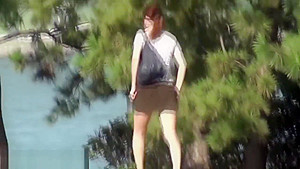 Asian skank caught peeing