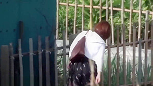 Asian skank caught peeing