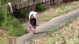 Asian skank caught peeing
