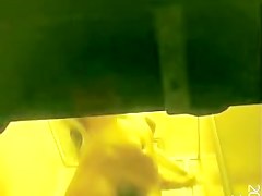 Athletic woman with nice cunt changing in change room