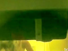 Athletic woman with nice cunt changing in change room