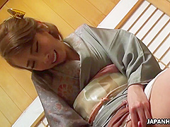 Aya Kisaki - Japanese Kimono Lady Some Sensual Masturbation