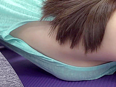 B3F1801-A yoga instructor who seduces with no bra nipples devours a young student 18+'s cock