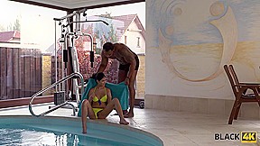 BLACK4K  Black on white sex of teen 18+ girl Madelina Dee and coach in her big house