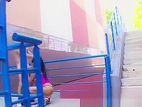 Babe Public Blowjob In Hot Thong