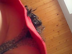 Bathroom open crotchet upskirt Offener Slip vorm Waschbecken