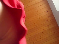 Bathroom open crotchet upskirt Offener Slip vorm Waschbecken