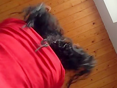 Bathroom open crotchet upskirt Offener Slip vorm Waschbecken