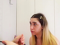 Bdsm Teenage Eats Her Slave Masters Cum Load