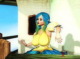 Beautiful female elf gets fucked by the big ogre in the dungeon