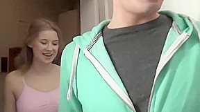 Beautiful Step sister sits on a Step brother huge white cock !!