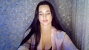 Big natural boobs pretty slim babe solo tease on cam