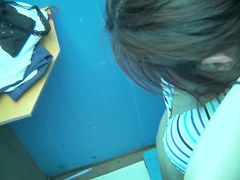 Bikini bra downblouse recorded in the changing room shp27