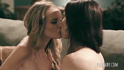 Bisexual Brunette Has A Female Threesome With teens 18+