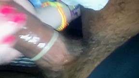 Bitch sucks my cock while getting fucked